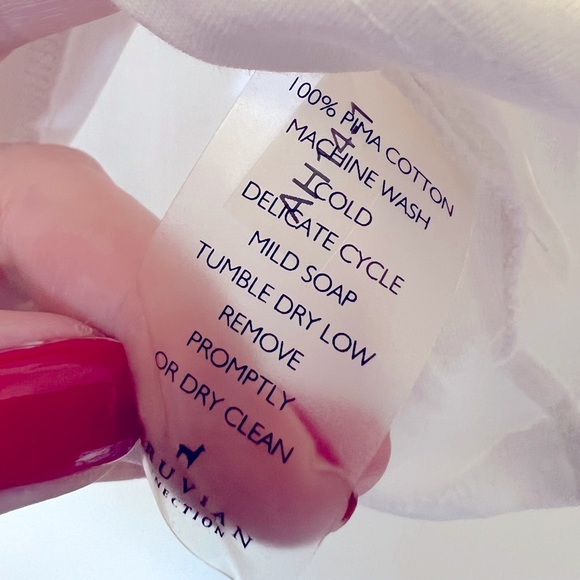 Peruvian Connection Pure White Stag Folklore Long Sleeve Cotton Tee Transitional - Picture 8 of 8